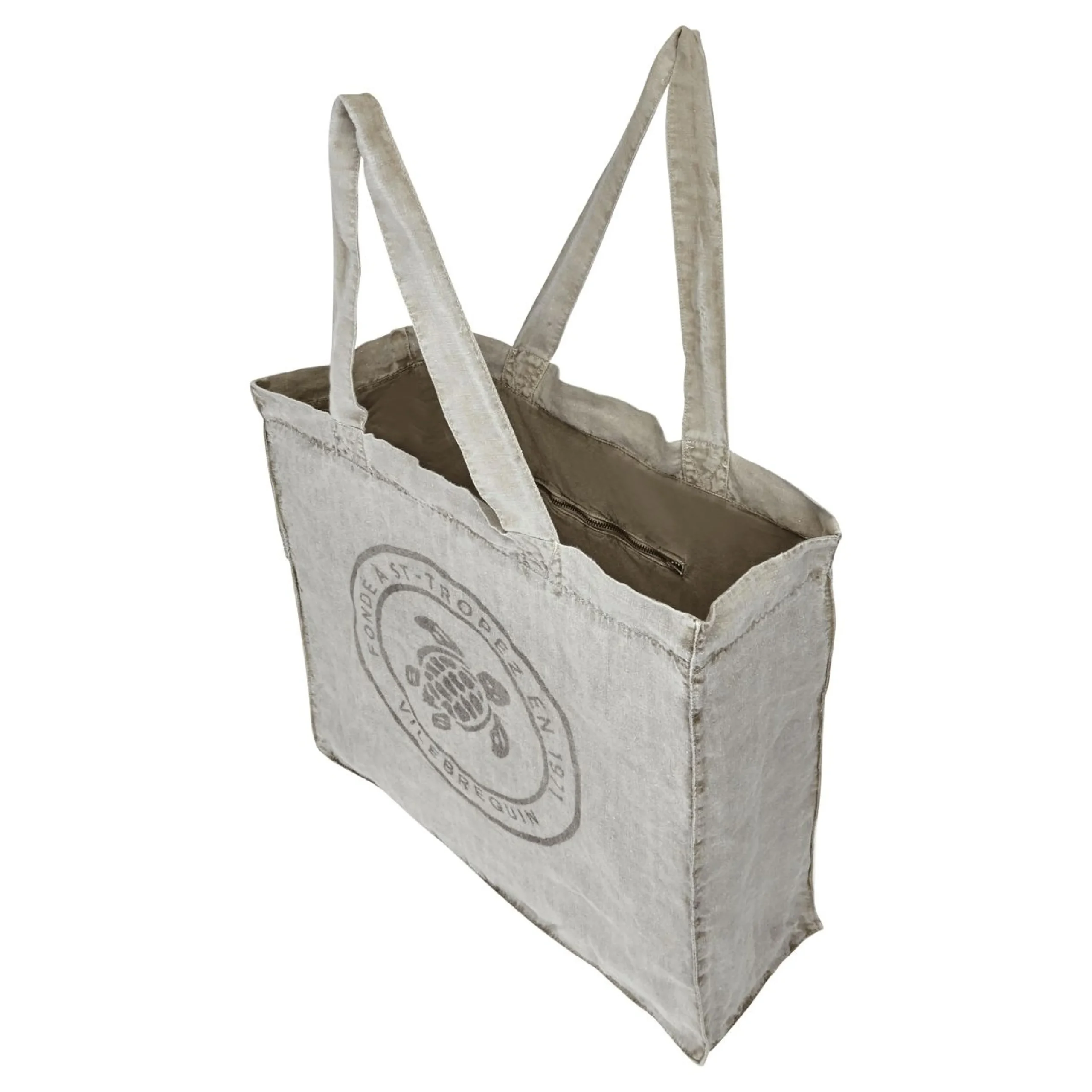 Homme Vilebrequin Sacs De Plage Et Pochettes^Tote Bag En Lin Imprime Tortue Teinture Minerale