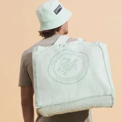 Homme Vilebrequin Sacs De Plage Et Pochettes^Tote Bag En Lin Imprime Tortue Teinture Minerale