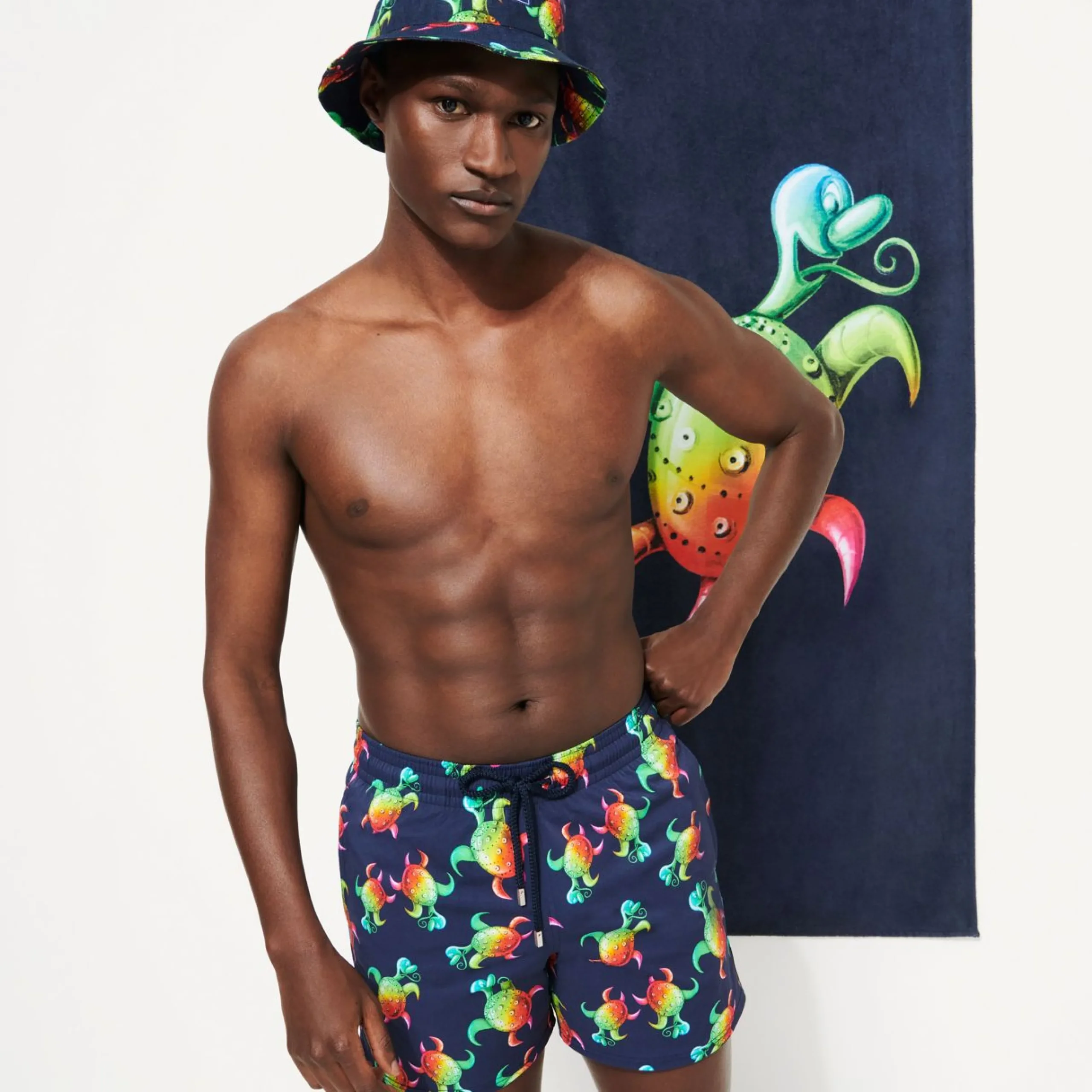 Homme Vilebrequin Le Père & Fils^Tote Bag Tortues Rainbow Multicolor - X Kenny Scharf