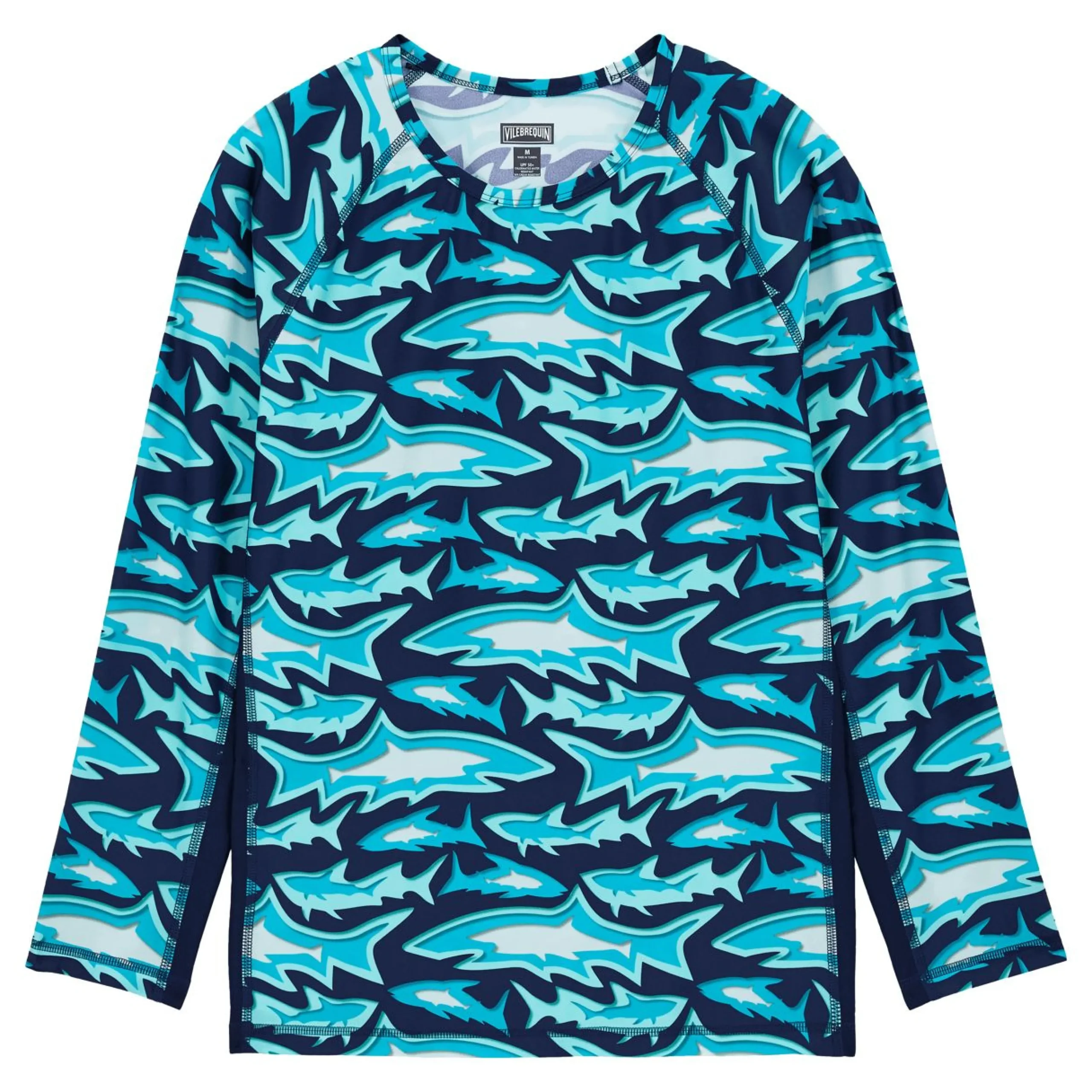 Homme Vilebrequin T-Shirts Anti Uv^T-Shirt Anti Uv Manches Longues Homme Requins 3D