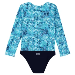 Fille Vilebrequin Une Pièce^T-Shirt Anti Uv Une Pièce Manches Longues Fille Flowers Tie & Dye