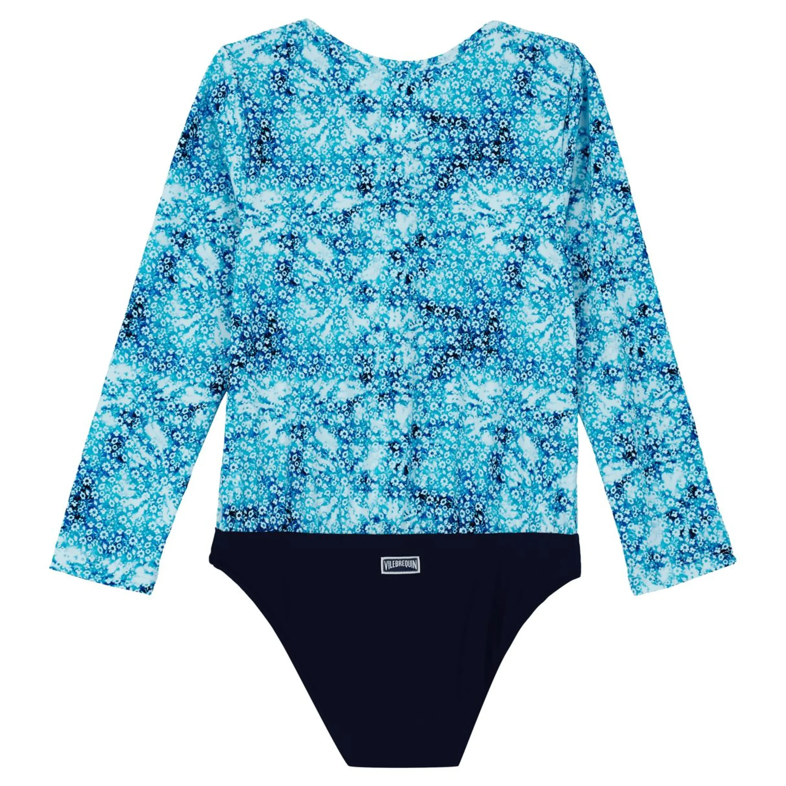 Fille Vilebrequin Une Pièce^T-Shirt Anti Uv Une Pièce Manches Longues Fille Flowers Tie & Dye
