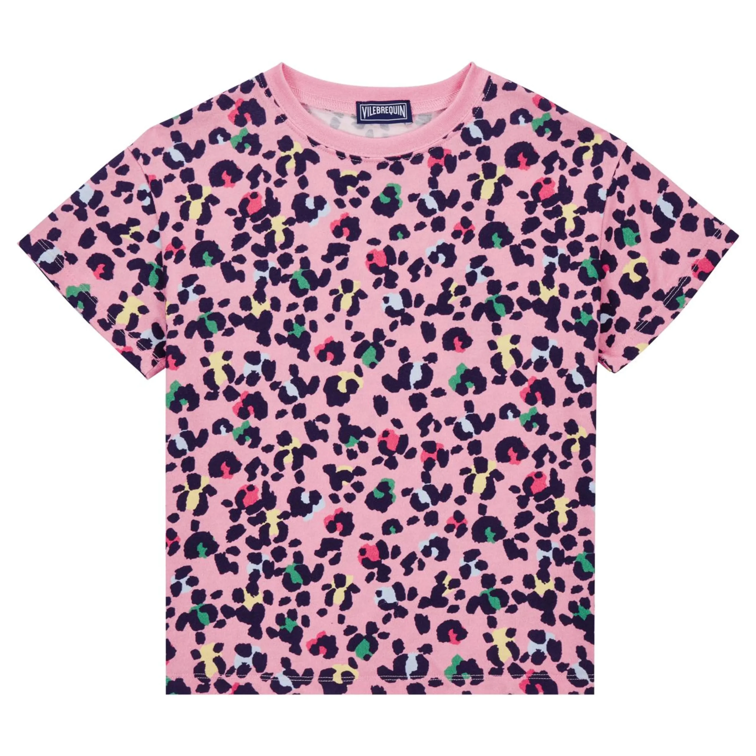 Fille Vilebrequin T-Shirts^T-Shirt Col Rond Fille Turtles Leopard
