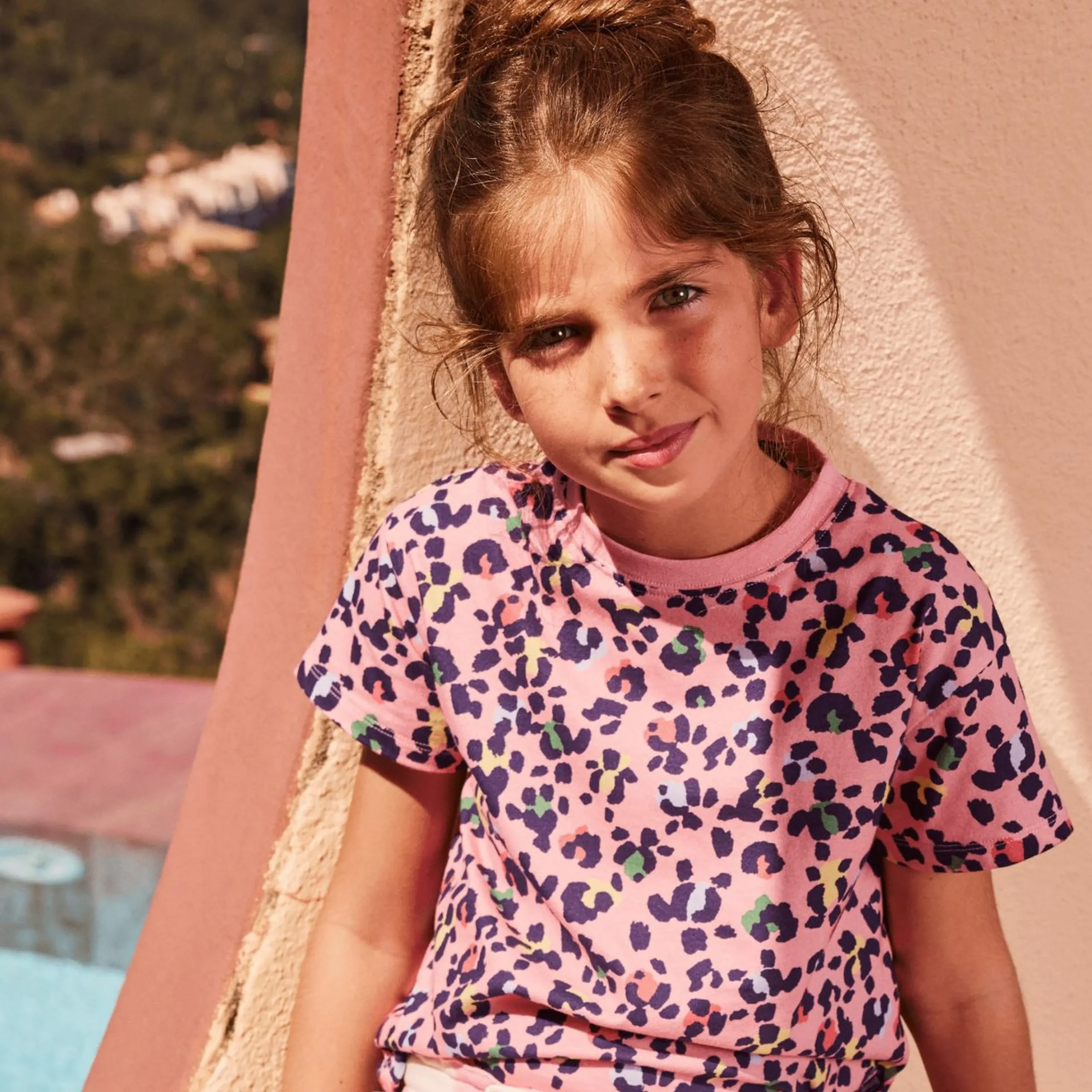 Fille Vilebrequin T-Shirts^T-Shirt Col Rond Fille Turtles Leopard