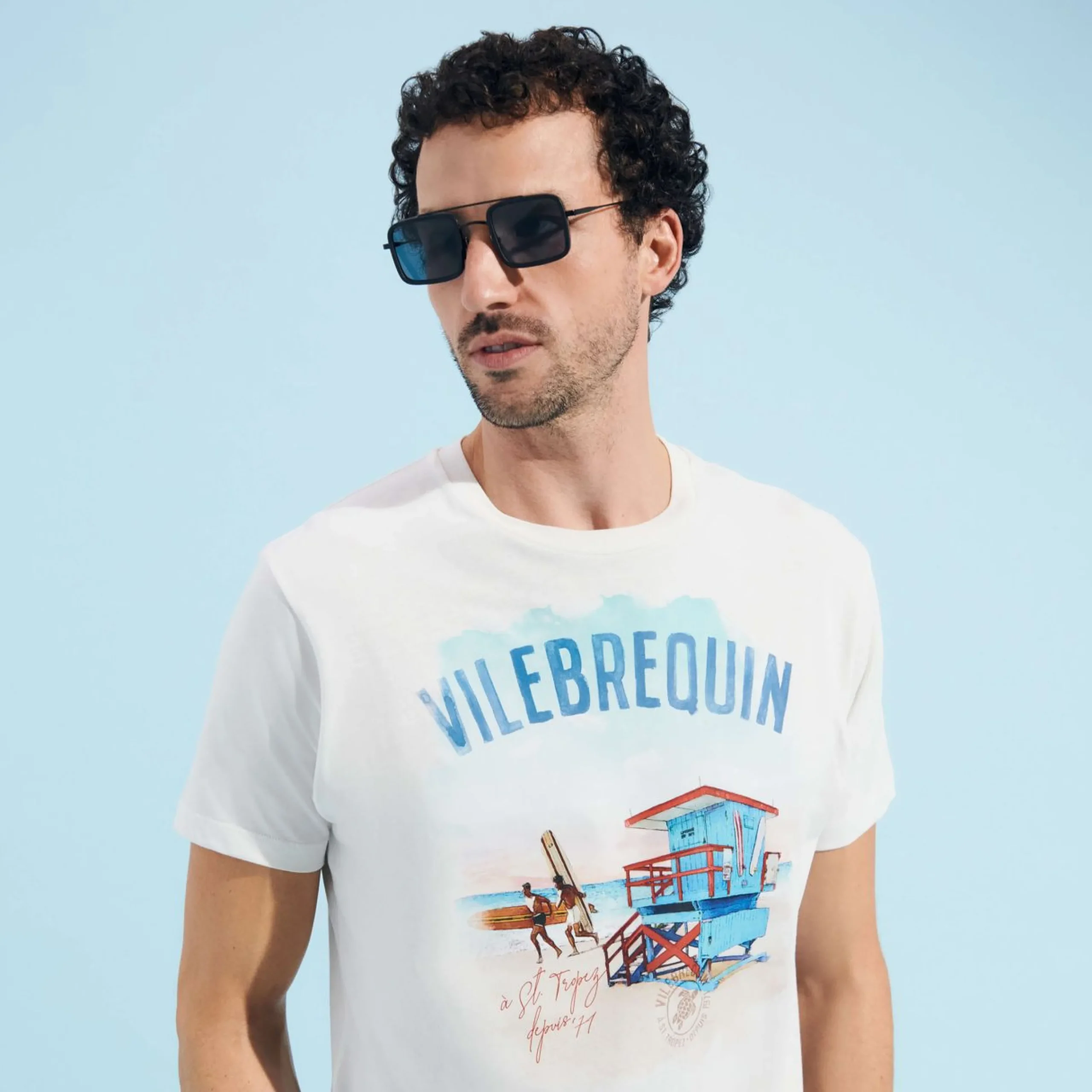 Homme Vilebrequin T-Shirts^T-Shirt En Coton Homme Malibu Lifeguard
