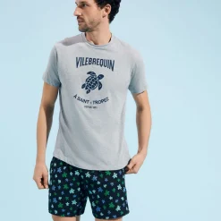 Homme Vilebrequin T-Shirts^T-Shirt En Coton Homme Tortue Flockee