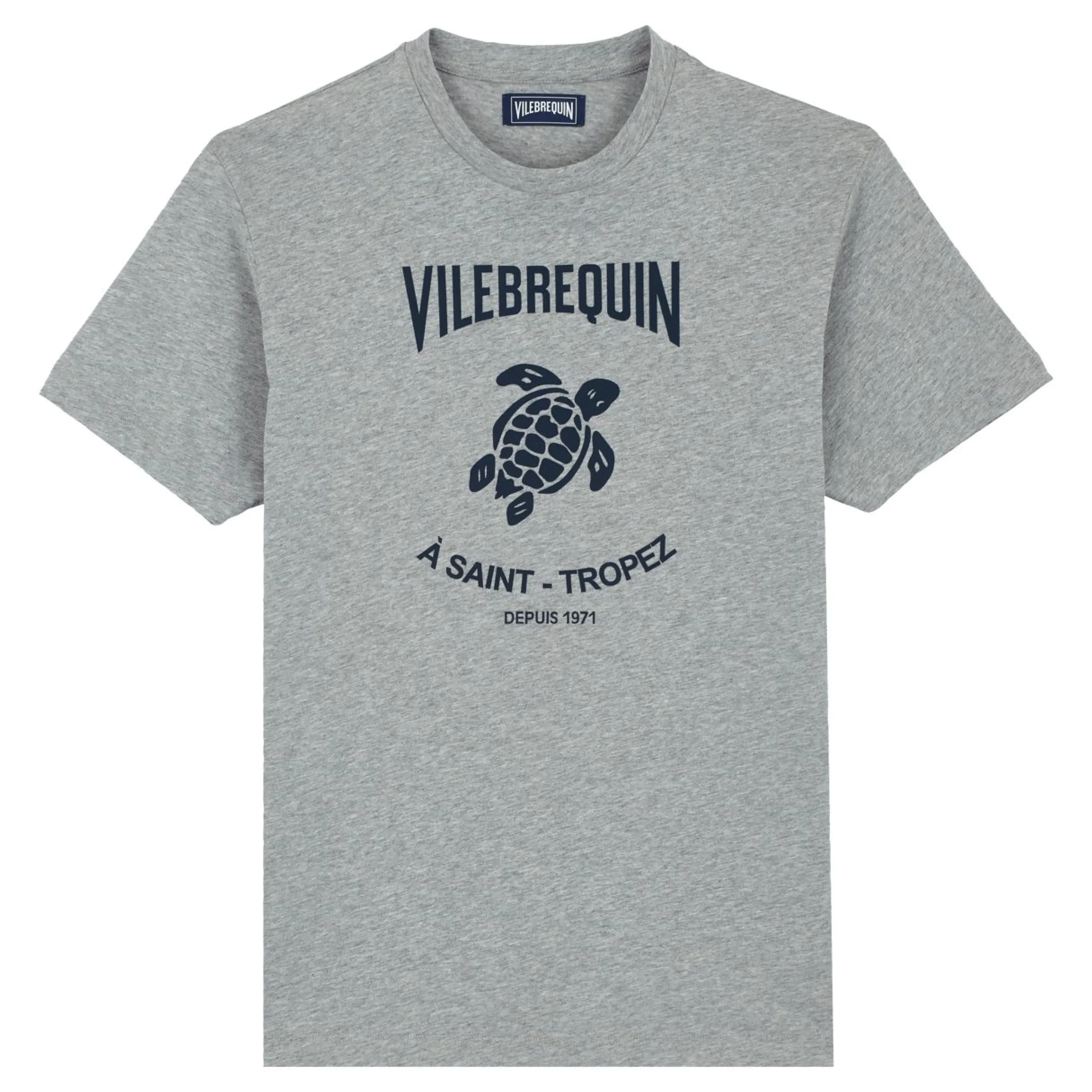 Homme Vilebrequin T-Shirts^T-Shirt En Coton Homme Tortue Flockee