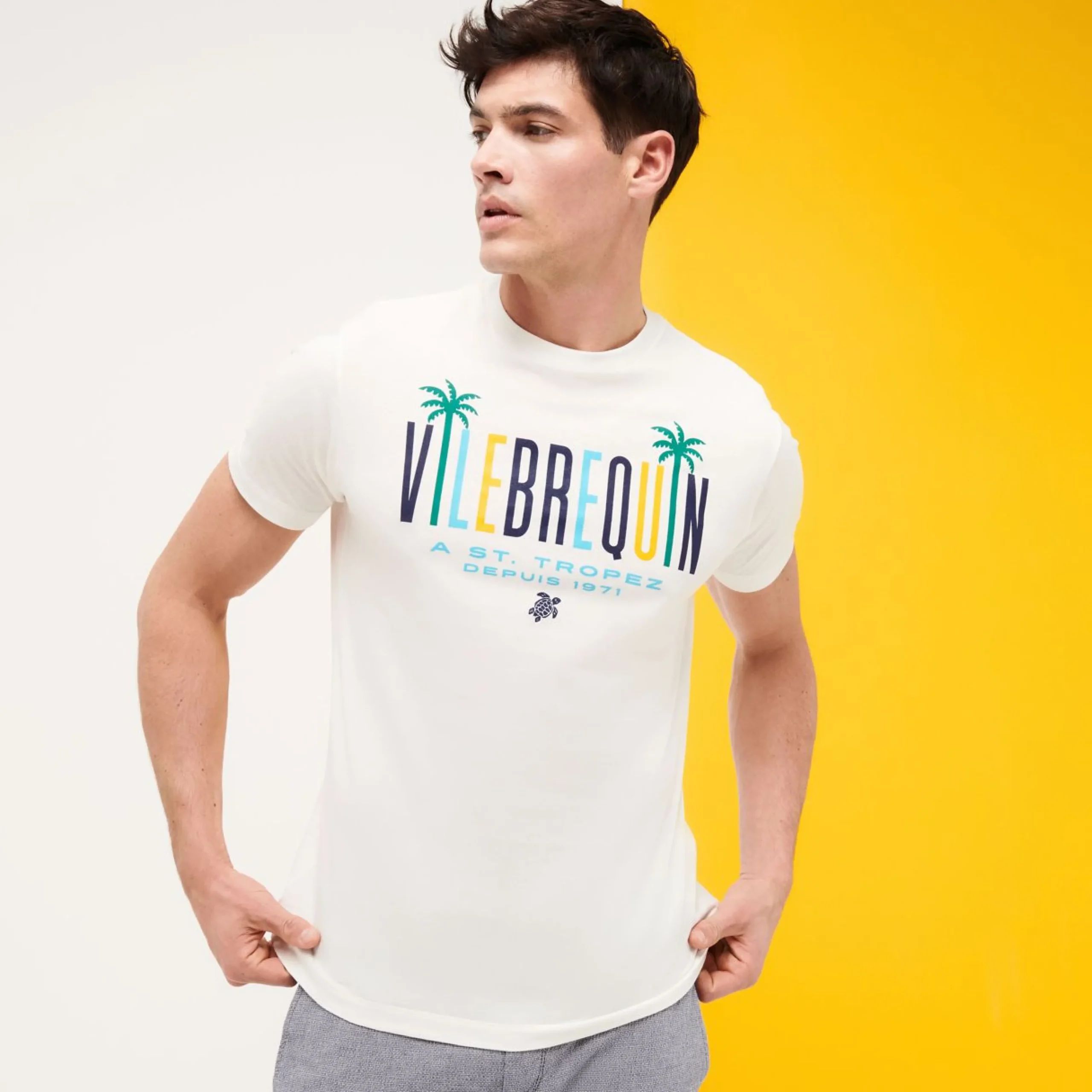 Homme Vilebrequin T-Shirts^T-Shirt En Coton Homme Palms