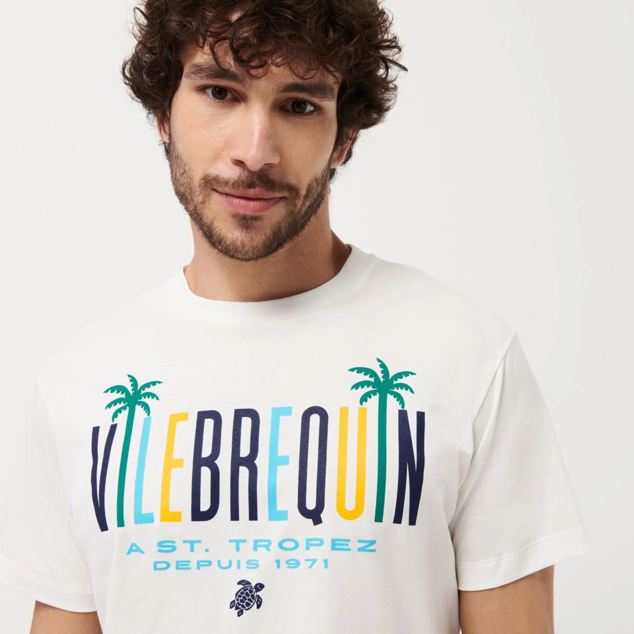 Homme Vilebrequin T-Shirts^T-Shirt En Coton Homme Palms