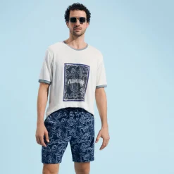 Homme Vilebrequin T-Shirts^T-Shirt En Lin Homme Poulpes Bicolores
