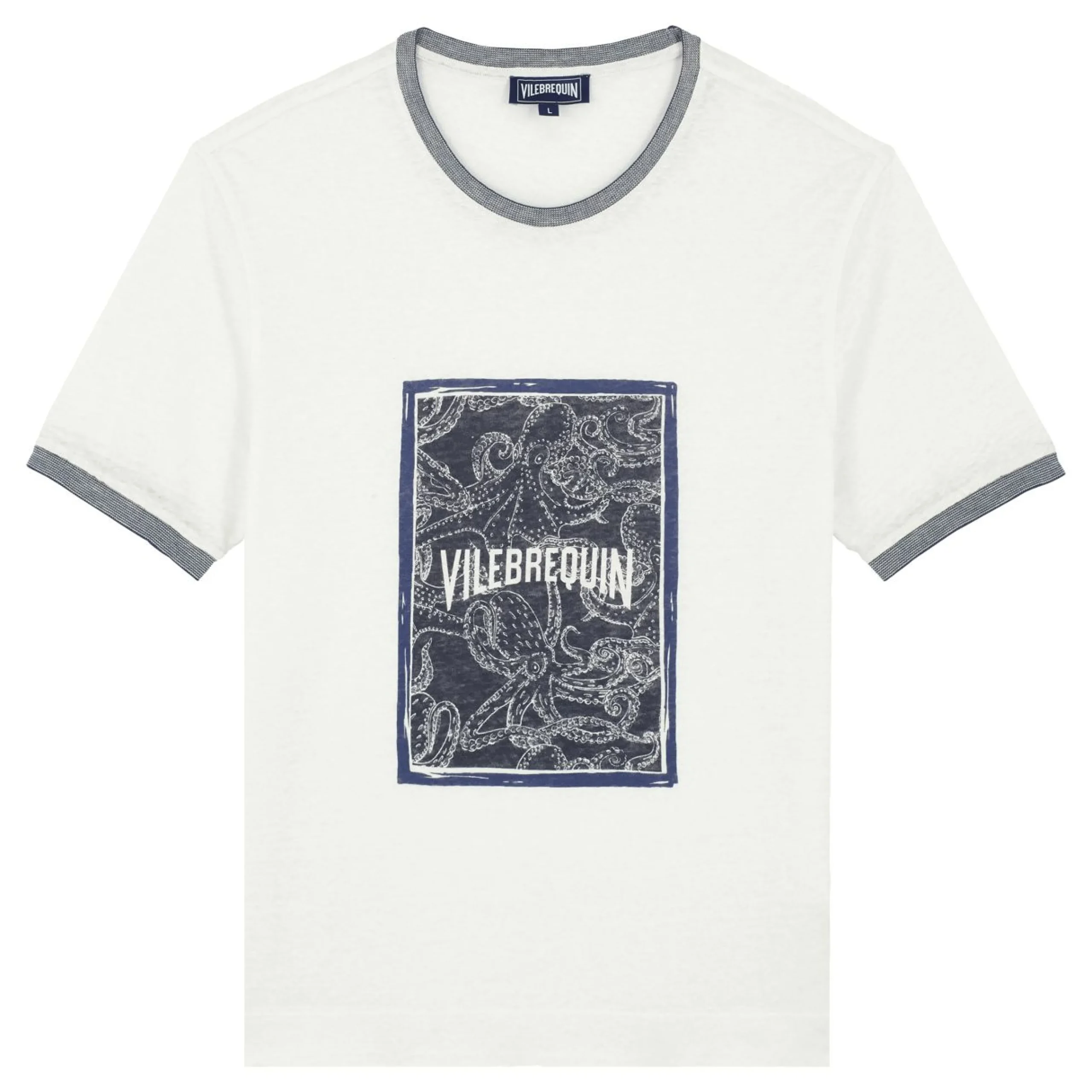 Homme Vilebrequin T-Shirts^T-Shirt En Lin Homme Poulpes Bicolores