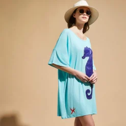 Femme Vilebrequin Tuniques^Tunique En Viscose Femme Seahorse - X Patrizia Gucci