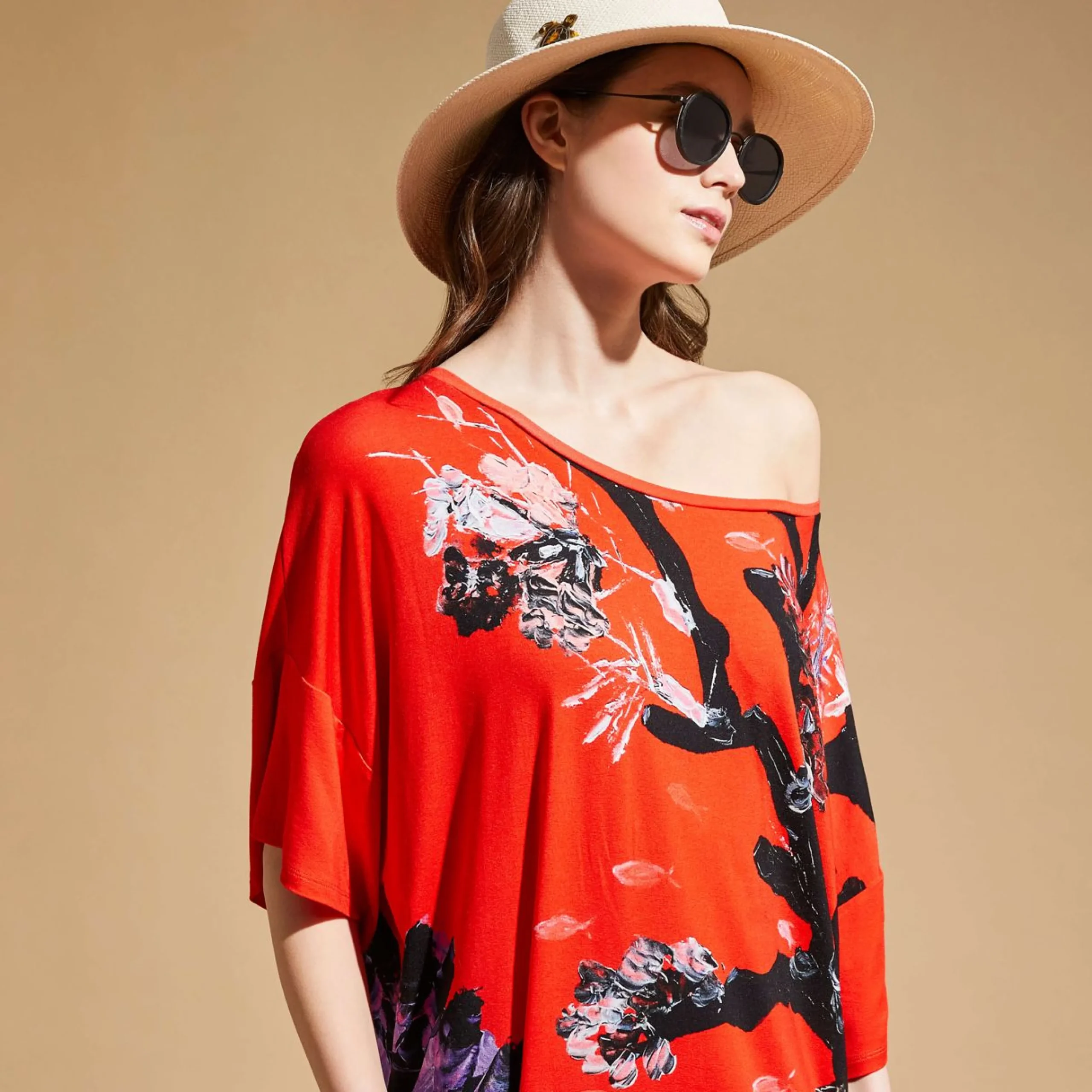 Femme Vilebrequin Tuniques^Tunique En Viscose Femme Spring Flower - X Patrizia Gucci